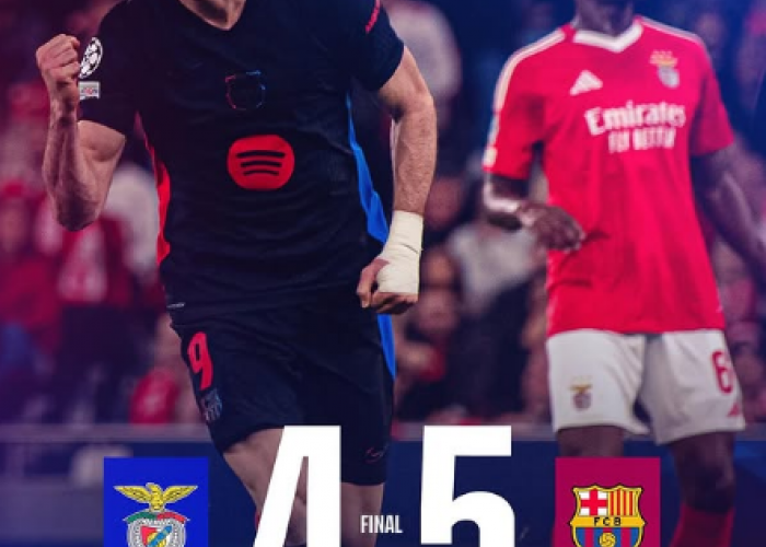 Liga Champions: Come Back Barcelona, Tekuk Benfica 5-4