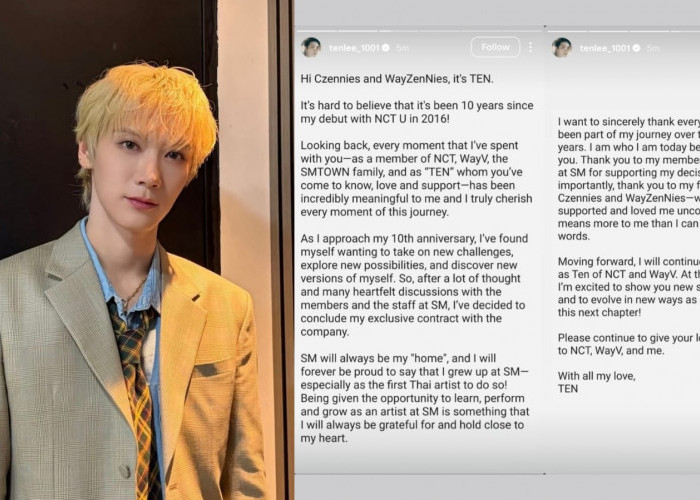 Ten Lee Resmi Hengkang dari SM Entertainment, Tetap Perkuat NCT dan WayV Meski Kontrak Berakhir