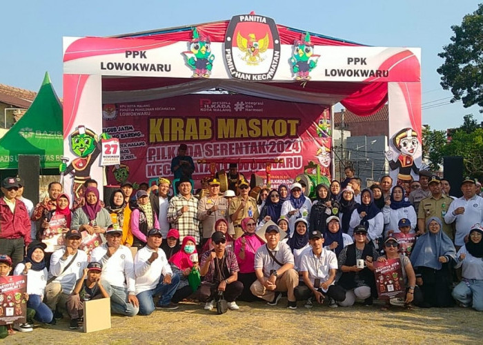 Polresta Malang Kota Kawal Kirab Maskot Pilkada 2024