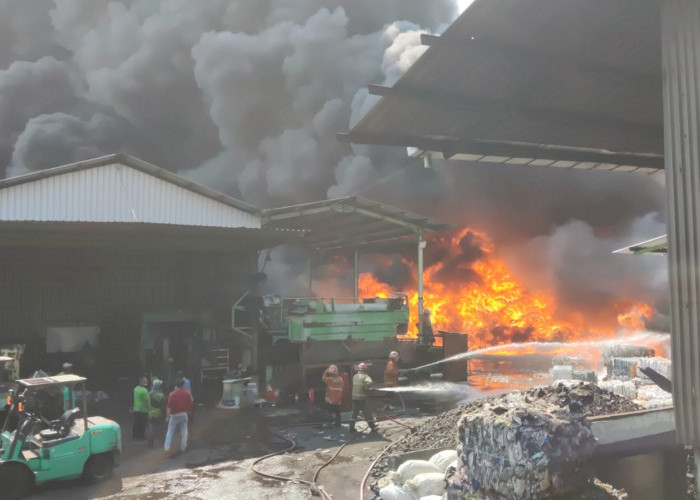 Pabrik Plastik PT Langgeng Jaya Plastindo di Kedamean Gresik Dilalap Jago Merah 