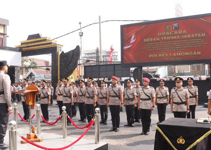 Rotasi Besar di Polres Lamongan, 14 PJU dan Kapolsek Jajaran Resmi Sertijab