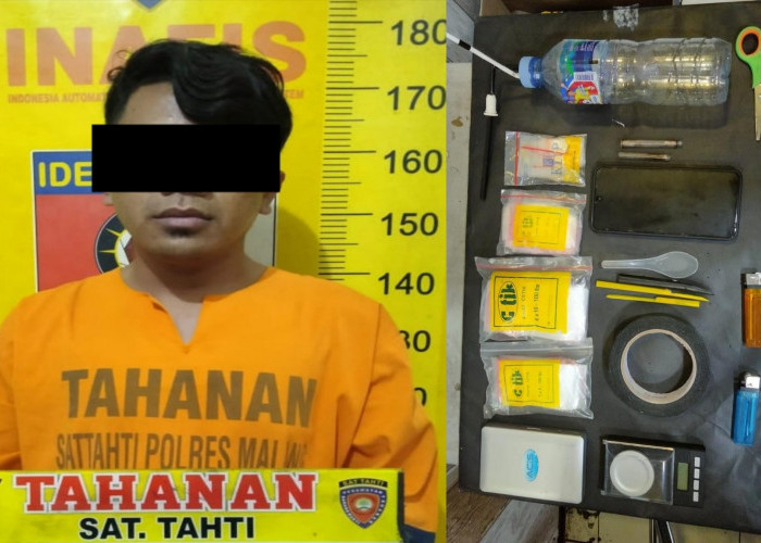 Gerebek Rumah di Turen, Polisi Temukan 14,68 Gram Sabu