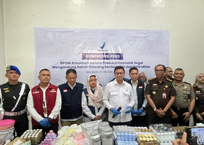 BPOM Bongkar Pabrik Kosmetik Ilegal di Mojokerto, Nilai Barang Bukti Tembus Rp16 Miliar