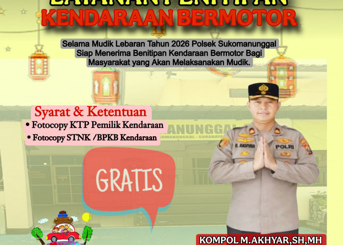 Mudik Tenang Tanpa Was-was, Polsek Sukomanunggal Buka Layanan Penitipan Kendaraan Gratis