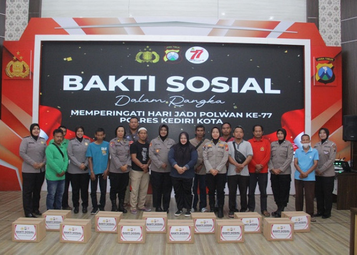 Polwan Polres Kediri Kota Gelar Bakti Sosial Sambut Hari Jadi Ke-77