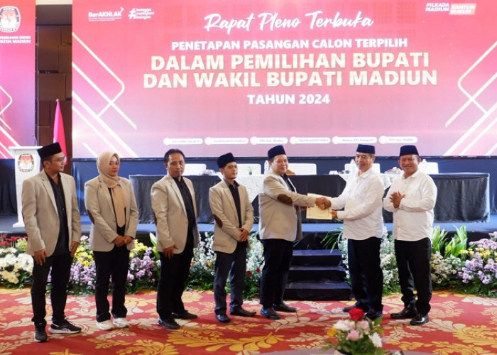 KPU Tetapkan Hari Wuryanto-Purnomo Hadi sebagai Bupati dan Wakil Bupati Madiun Terpilih Periode 2025-2030