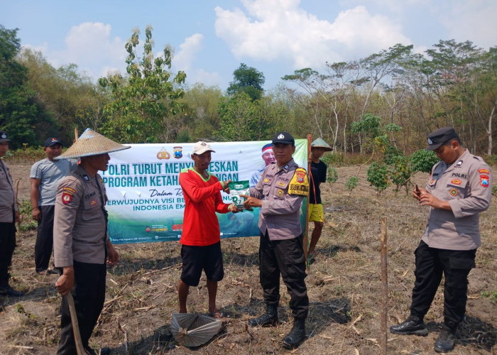 Dukung Ketahanan Pangan, Kapolsek Baureno Berikan Tanam Jagung di Desa Trojalu