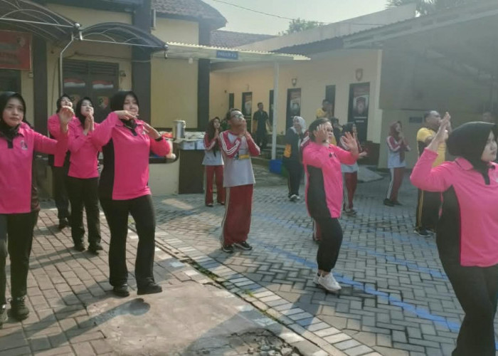 Forkopimka Tanggulangin Perkuat Sinergi Lewat Senam Bersama di Mako Polsek