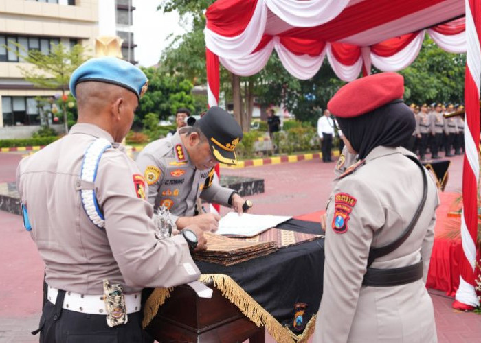 Sertijab Pejabat Utama dan Pelantikan Kasat PPA-PPO di Polresta Sidoarjo