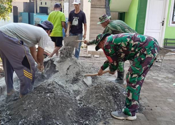 Kodim 0821/Lumajang Bangun Tiga Sarana Olahraga Garjas B di Pesantren