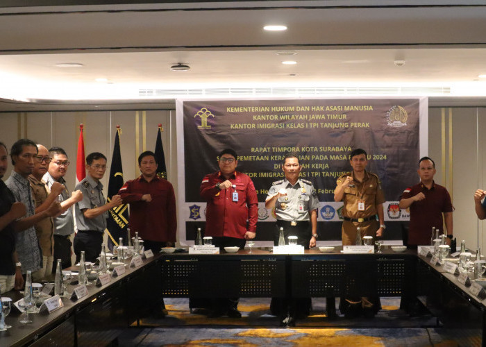 Kantor Imigrasi Tanjung Perak Gelar Rapat Timpora Petakan Kerawanan Pemilu 2024