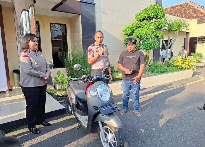Polresta Bekuk Dua Residivis, Motor Dikembalikan kepada Korban di Pasuruan