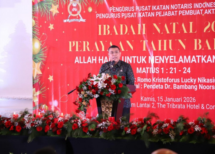 Hadiri Perayaan Natal, Wamen Ossy Tegaskan Peran Strategis Notaris dan PPAT Hadirkan Negara
