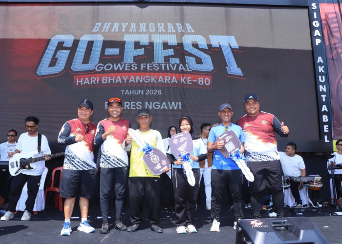 Ribuan Pesepeda Padati Bhayangkara Go-Fest 2026, Polres Ngawi Pererat Kedekatan dengan Warga 