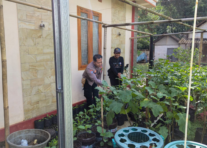 Bhabinkamtibmas Polsek Jogorogo Dorong Pemanfaatan Pekarangan Produktif untuk Ketahanan Pangan