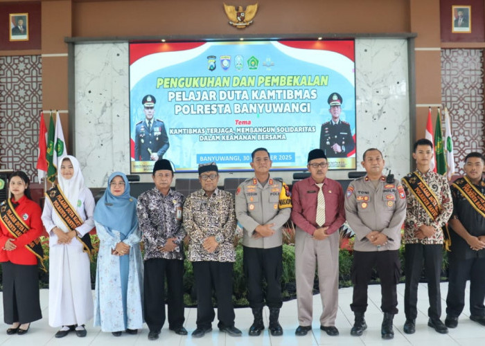 Polresta Banyuwangi Kukuhkan 280 Pelajar Jadi Duta Kamtibmas 2025
