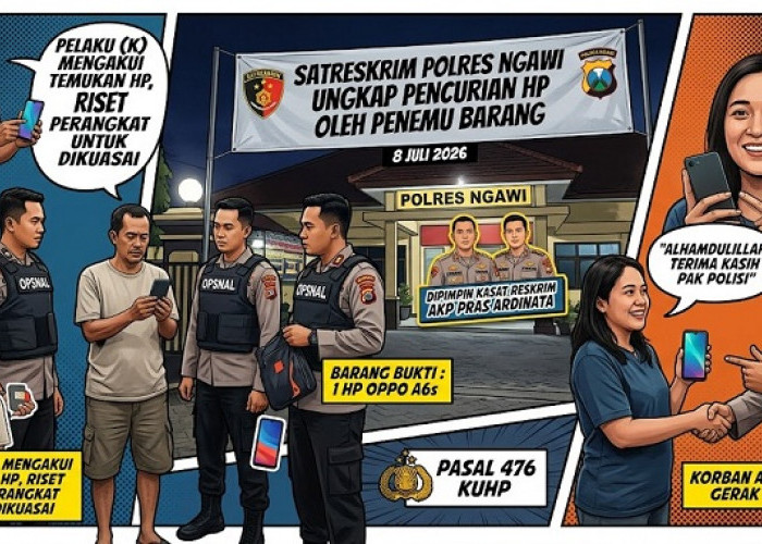 Niat Miliki HP Temuan Berujung Pidana, Pelaku Diamankan Satreskrim Polres Ngawi 