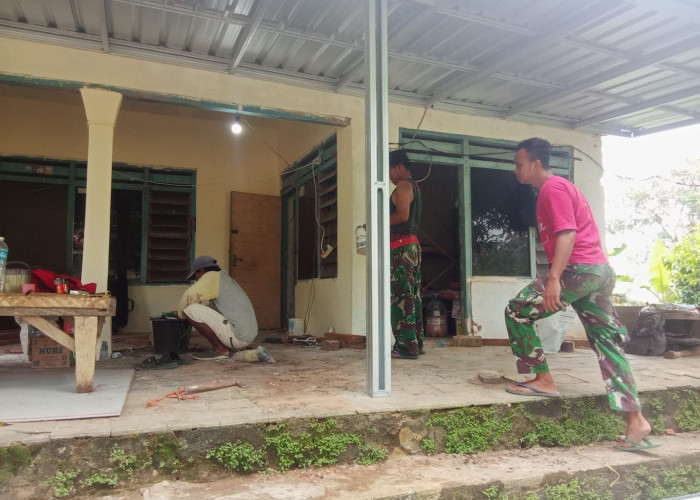 Teras RTLH Sanima Dipoles, Satgas TMMD Kerja Detail