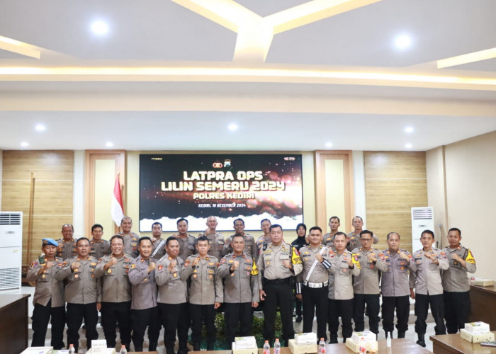 Siap Amankan Nataru, Polres Kediri Gelar Latpraops Lilin Semeru 2024