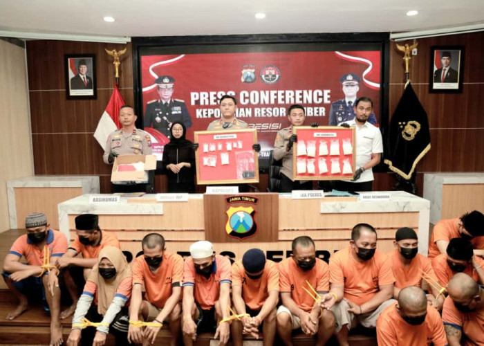 Polres Jember Bongkar Jaringan 'Ranjau' Narkoba, 12 Tersangka Dibekuk Termasuk 5 Residivis