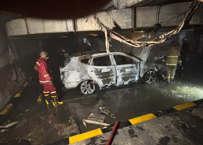 Kronologi Kebakaran Mobil Hyundai Santa Fe di Basement Apartemen Trillium Surabaya, Sempat Terdengar Ledakan