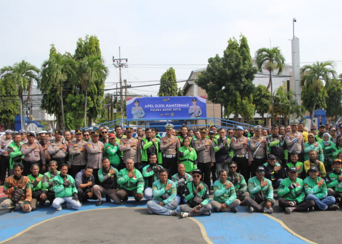 Deklarasi Ojol Kamtibmas, Siap Jaga Wilayah Aman Bersama Polres Kediri Kota