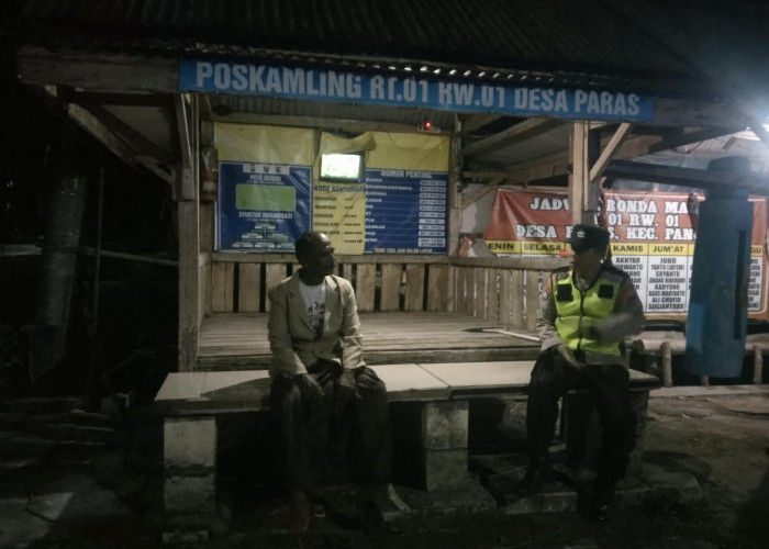 Jaga Kamtibmas, Polsek Pangkur Gelar Patroli Dialogis Sambangi Poskamling Desa Paras