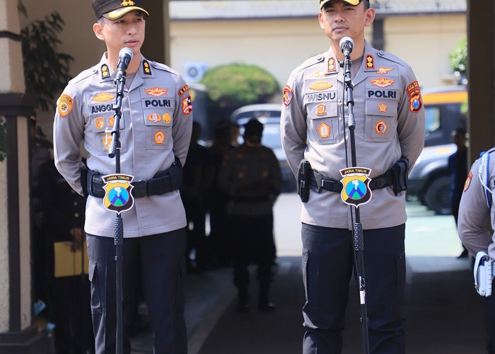 Pimpin Apel Bersama Polres Kediri Kota, AKBP Anggi Titip Pesan Soliditas kepada AKBP Kresno