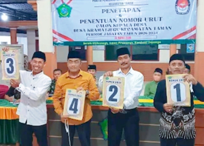 Empat Kandidat Adu Gagasan Warnai Pilkades Desa Kramat Jegu Taman Sidoarjo
