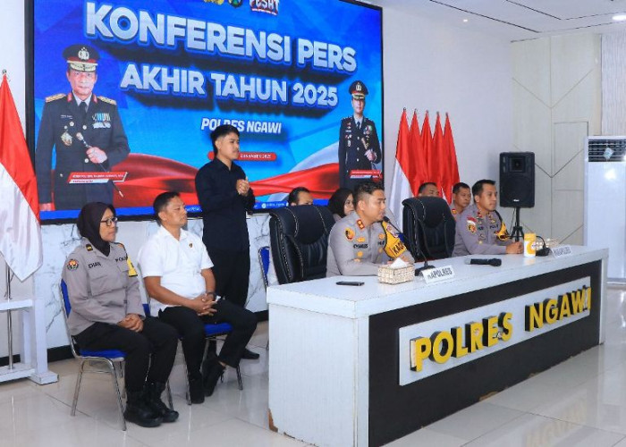 Kapolres Ngawi Pimpin Rilis Akhir Tahun 2025 Paparkan Capaian Kamtibmas dan Penegakan Hukum