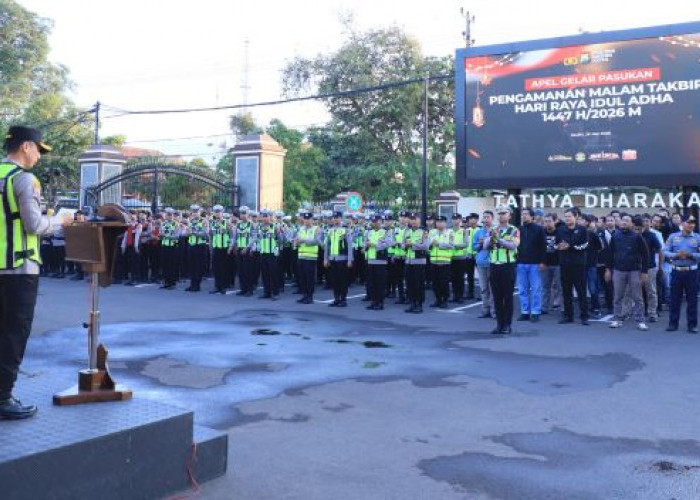 Apel Pengamanan Malam Takbir Iduladha Polres Kediri Kota Tekankan Pendekatan Humanis