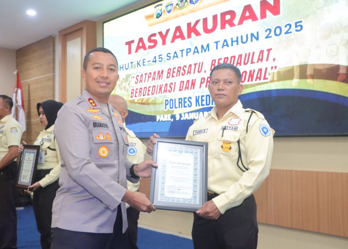 Tasyakuran HUT Ke-45 Satpam, Polres Kediri Apresiasi Peran Mitra Kamtibmas