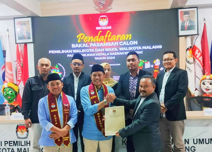 Pilkada Kota Malang 2024, Bapaslon Wahyu-Ali Resmi Daftar ke KPU