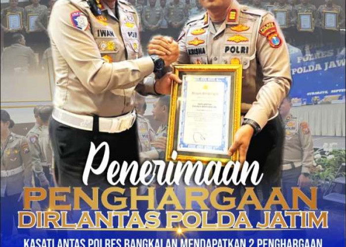 Kawal Ketat Disiplin Lalin, Kasatlantas Polres Bangkalan Gaet Dua Perhargaan Dirlantas Polda Jatim