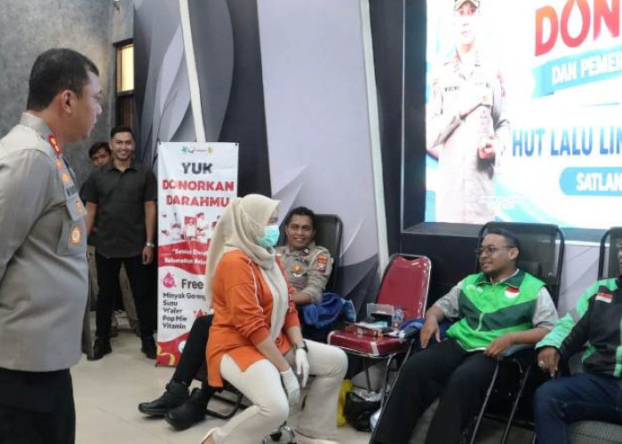Jelang HUT Ke-71 Lalu Lintas, Polres Bangkalan Gelar Bakti Kesehatan Donor Darah