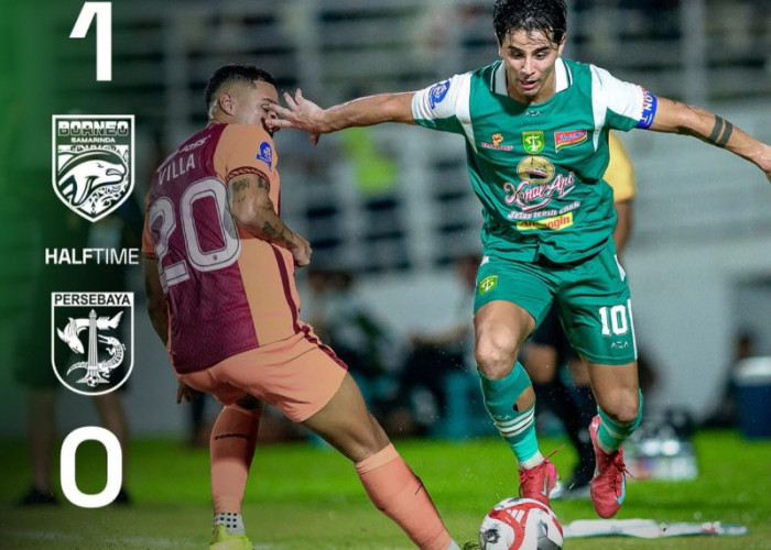 Gol Spektakuler Juan Villa Bawa Borneo FC Unggul 1-0 atas Persebaya di Babak Pertama