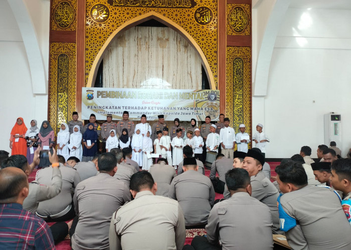 Tingkatkan Imtak, Polres Pasuruan Kembali Gelar Binrohtal dan Santuni Anak Yatim