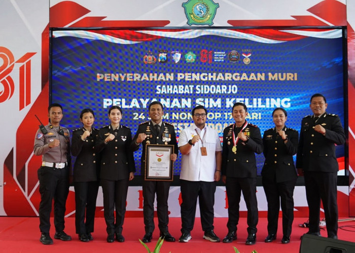 SIM Keliling Sahabat Sidoarjo 24 Jam Nonstop Raih Rekor MURI