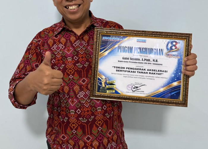 Gatot Suyanto Raih Penghargaan Tokoh Penggerak Akselerasi Sertifikasi Tanah Rakyat, Jadi Pelecut Kinerja