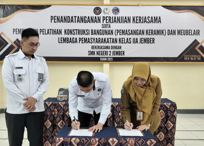 Kolaborasi Lapas dan SMKN 2 Jember Bekali Warga Binaan Keterampilan Konstruksi