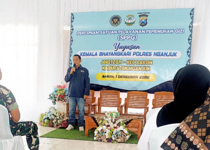 Kapolres Nganjuk Tekankan Konsistensi Keamanan Makanan saat Launching SPPG di Baron