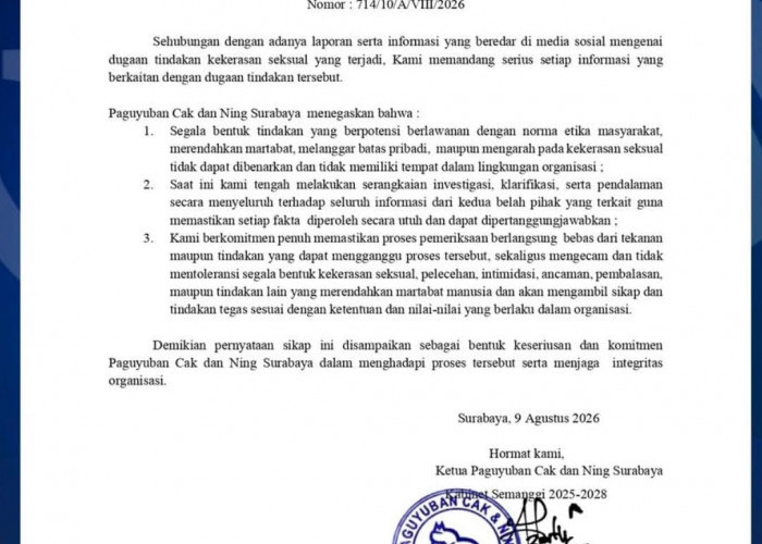 Polemik Dugaan Aborsi Seret Nama Runner Up Raka Raki, Paguyuban Cak-Ning Surabaya Turun Tangan