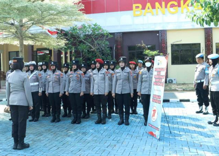 Jelang HUT ke-77 Polwan, Polres Bangkalan Gelar Apel Gaktibplin Khusus Polisi Wanita