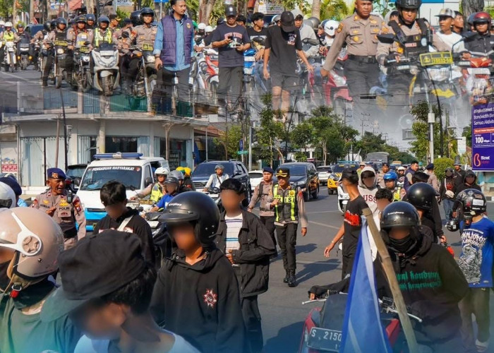 Polisi Bubarkan Rombongan Pagar Nusa, Puluhan Kendaraan Digiring ke Mapolres Bojonegoro
