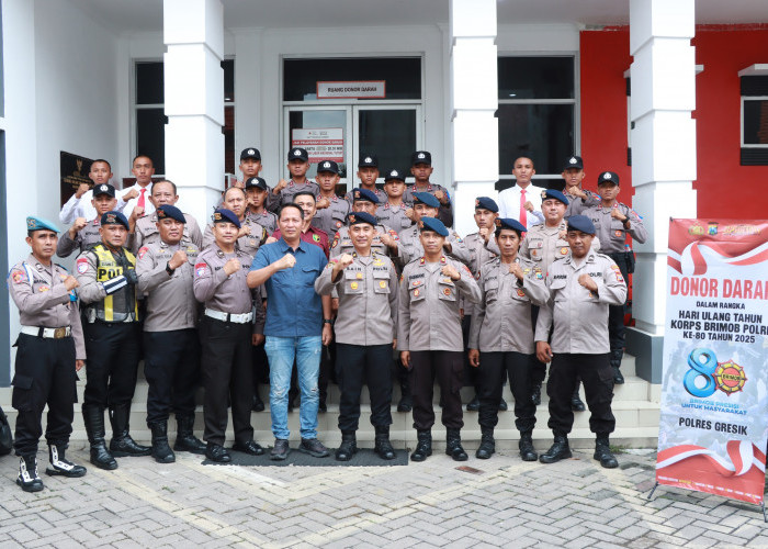 Eks Brimob Polres Gresik Gelar Donor Darah Peringati HUT Ke-80 Brimob Polri