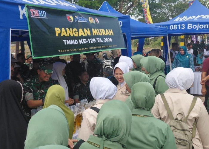 Bazar Pangan Murah Persit Kodim Bojonegoro Meriahkan Pembukaan TMMD 129 di Kesongo Kedungadem