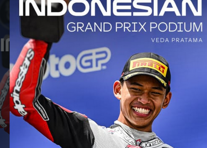 Veda Ega Pratama Ukir Sejarah, Raih Podium Ketiga di Moto3 Brasil