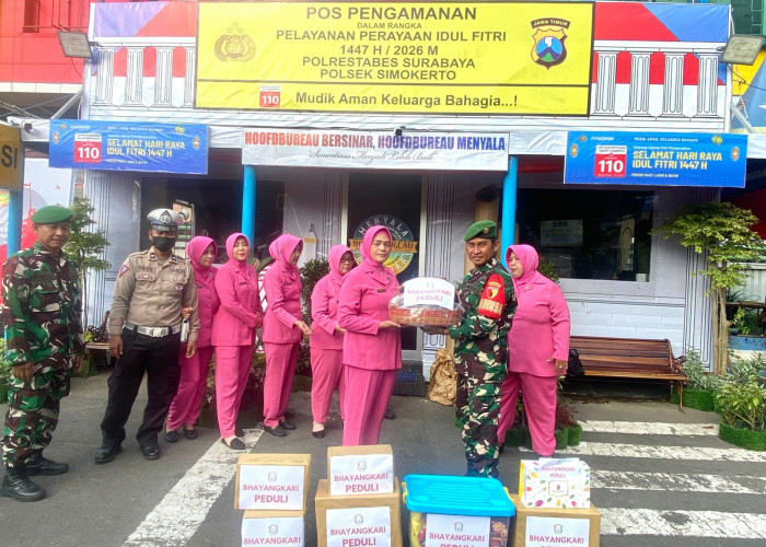 Pererat Sinergitas, Bhayangkari Ranting Simokerto Kunjungi Pospam ITC Gembong