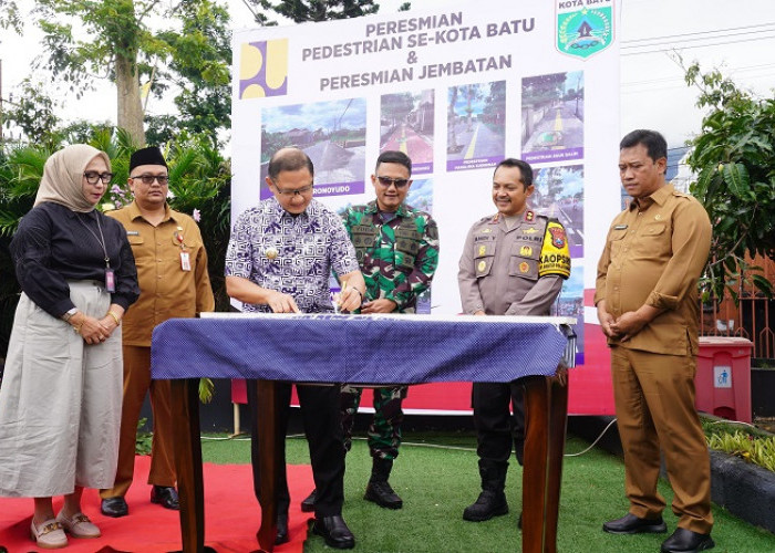 Pemkot Batu Resmikan Jembatan dan Pedestrian Baru untuk Tingkatkan Pelayanan Publik