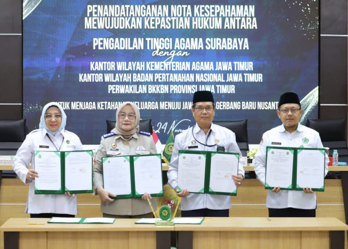 Perkuat Ketahanan Keluarga Lewat Kepastian Aset, Kanwil BPN Jatim dan PTA Surabaya Resmi Teken MoU